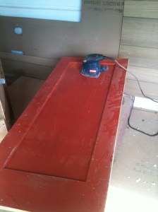 I couldn't get all the orange paint sanded off, so I did the best I could and then just primed the heck out of them