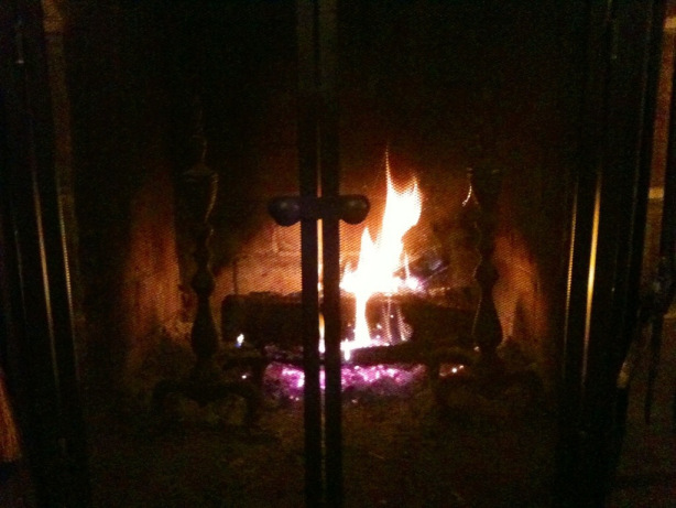 Fire in fireplace