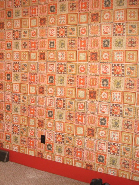 This is the wallpaper that covered the door...