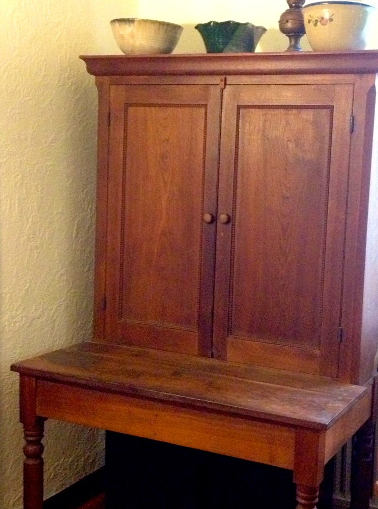 primitive walnut hutch