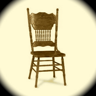This is the classic pressed-back chair, and very similar to the one I painted glossy forest green...