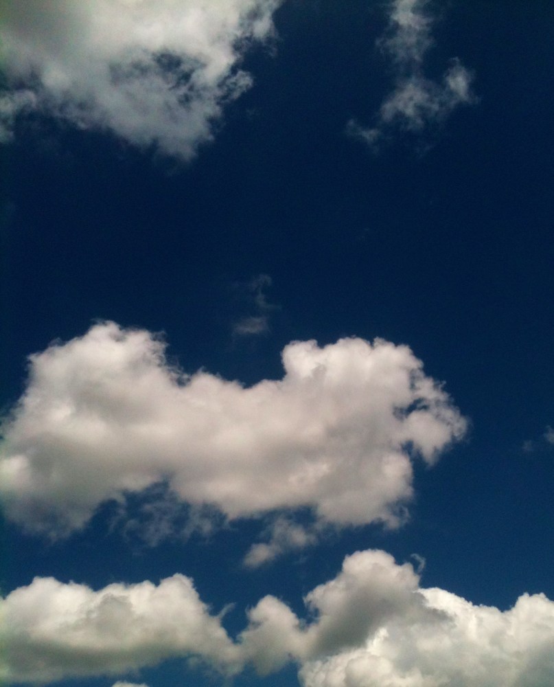 Blue sky, white clouds