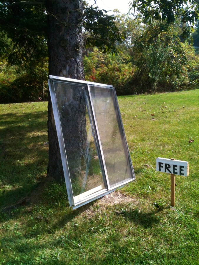 We put all of our junk out here by the side of the road with a FREE sign next to it. So far everything we've put out has been taken: a ladder,  old ceiling materials, an old light, a vacuum cleaner, and even the old kitchen sink...