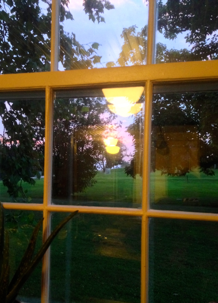 sunset through the window