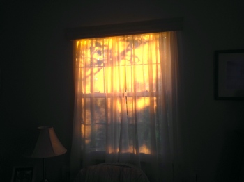 sunset through the curtain