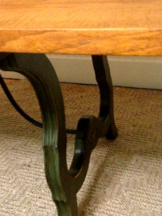 table and green legs