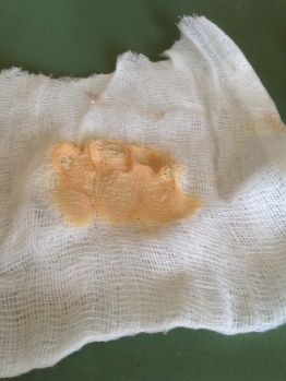 Paste wax on cheesecloth
