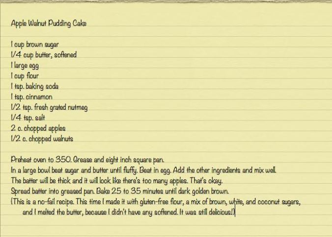 Apple Walnut Pudding Cake