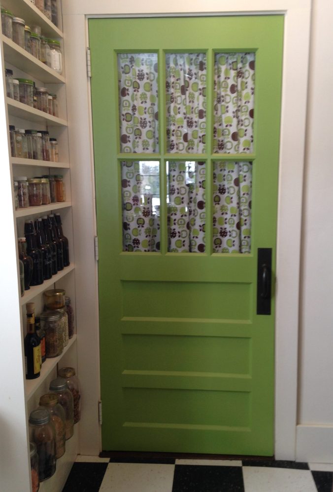 green door to the basement